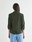 Whistle Ruched Sleeve Linen Blend Jacket, Gable product photo View 02 S