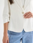 Whistle Ruched Sleeve Linen Blend Jacket, Ivory product photo View 04 S