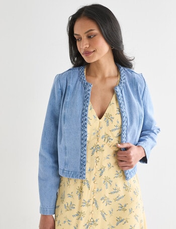 Whistle Denim Braided Jacket, Light Wash product photo