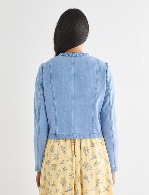 Whistle Denim Braided Jacket, Light Wash product photo View 02 L