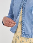 Whistle Denim Braided Jacket, Light Wash product photo View 05 S