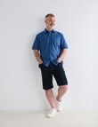 Chisel Linen Blend Short Sleeve Shirt, Blue product photo View 03 S