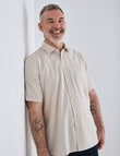 Chisel Linen Blend Short Sleeve Shirt, Sand product photo