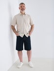 Chisel Linen Blend Short Sleeve Shirt, Sand product photo View 03 S