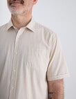 Chisel Linen Blend Short Sleeve Shirt, Sand product photo View 04 S