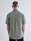 Chisel Linen Blend Short Sleeve Shirt, Khaki product photo View 02 S