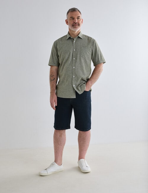 Chisel Linen Blend Short Sleeve Shirt, Khaki product photo View 03 L