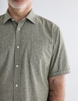 Chisel Linen Blend Short Sleeve Shirt, Khaki product photo View 05 S