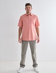 Chisel Linen Blend Short Sleeve Shirt, Peach product photo View 03 S