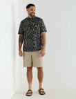 Kauri Trail Ikat Print Short Sleeve Shirt, Black product photo View 03 S