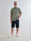 Chisel Linen Blend Short Sleeve Shirt, Khaki product photo View 03 S