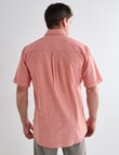 Chisel Linen Blend Short Sleeve Shirt, Peach product photo View 02 S