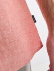 Chisel Linen Blend Short Sleeve Shirt, Peach product photo View 04 S