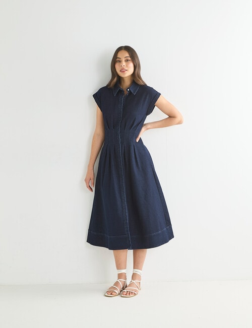 Whistle Denim Waist Dress, Dark Wash product photo View 03 L