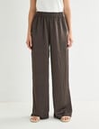 Whistle Textured Satin Pant, Regular Length Java product photo