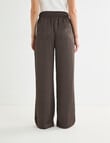 Whistle Textured Satin Pant, Regular Length Java product photo View 02 S