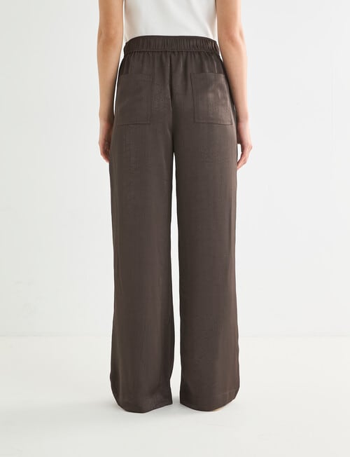 Whistle Textured Satin Pant, Regular Length Java product photo View 02 L