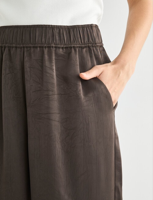 Whistle Textured Satin Pant, Regular Length Java product photo View 04 L