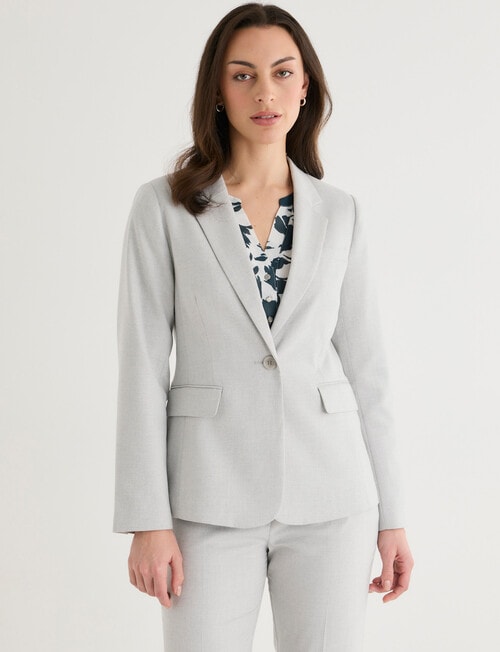 Oliver Black Long Sleeve Blazer, Moonstone product photo View 07 L