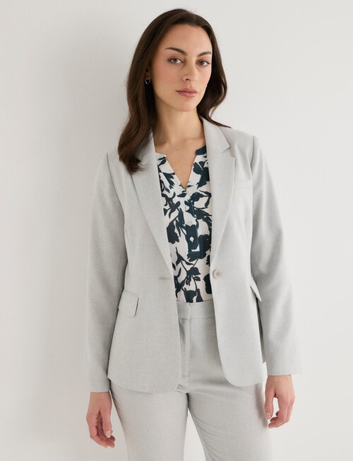 Oliver Black Long Sleeve Blazer, Moonstone product photo View 08 L