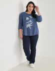Studio Curve Organic Cotton Scoop Neck Tee, Denim & White product photo View 03 S