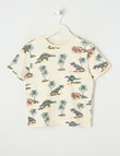 Mac & Ellie All Over Print Dino Short Sleeve Tee, Yellow product photo