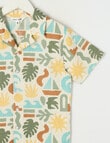 Mac & Ellie All Over Print Aztec Short Sleeve Shirt, Yellow & Green product photo View 02 S