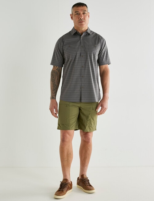 Kauri Trail Base Stretch Short Sleeve Shirt, Charcoal product photo View 03 L