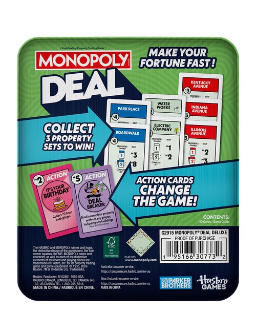 Hasbro Games Monopoly Deal Tin product photo View 05 L