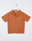 Mac & Ellie Linen Blend Short Sleeve Shirt, Rust product photo