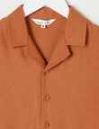 Mac & Ellie Linen Blend Short Sleeve Shirt, Rust product photo View 02 S