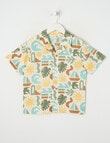 Mac & Ellie All Over Print Aztec Short Sleeve Shirt, Yellow & Green product photo View 04 S