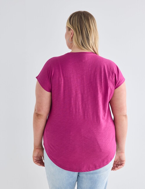 Studio Curve Organic Cotton Boxy Tee, Magenta & Metallic product photo View 02 L