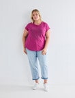 Studio Curve Organic Cotton Boxy Tee, Magenta & Metallic product photo View 03 S