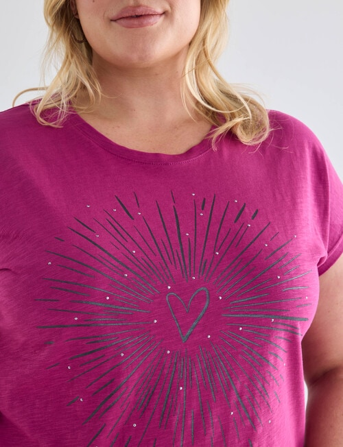 Studio Curve Organic Cotton Boxy Tee, Magenta & Metallic product photo View 04 L