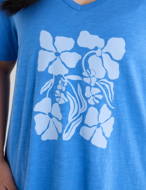 Studio Curve Organic Cotton Short Sleeve V-Neck Tee, Matisse Print product photo View 04 L