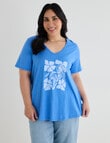 Studio Curve Organic Cotton Short Sleeve V-Neck Tee, Matisse Print product photo View 05 S
