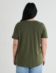 Studio Curve Organic Cotton Short Sleeve Scoop Neck Tee, Leaf Print product photo View 02 S