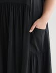 Studio Curve Short Sleeve Oversized Pocket Dress, Black product photo View 04 S