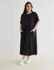 Studio Curve Short Sleeve Oversized Pocket Dress, Black product photo View 05 S