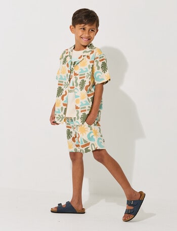 Mac & Ellie All Over Print Aztec Woven Short, Beige product photo