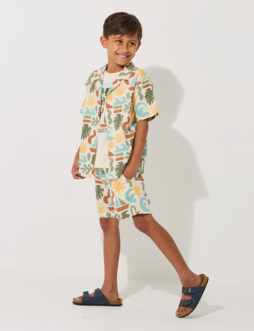Mac & Ellie All Over Print Aztec Woven Short, Beige product photo