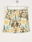 Mac & Ellie All Over Print Aztec Woven Short, Beige product photo View 04 S