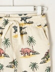 Mac & Ellie All Over Print Dino Woven Short, Beige product photo View 03 S