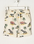 Mac & Ellie All Over Print Dino Woven Short, Beige product photo View 04 S