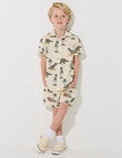 Mac & Ellie All Over Print Dino Woven Short, Beige product photo