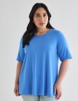 Studio Curve Flared Hem Knit Top, Marina product photo