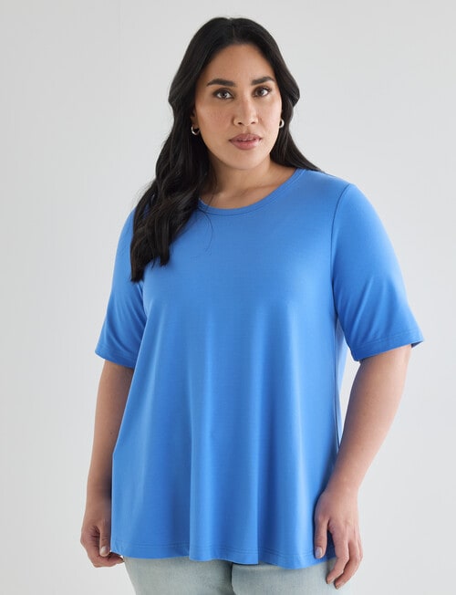 Studio Curve Flared Hem Knit Top, Marina product photo