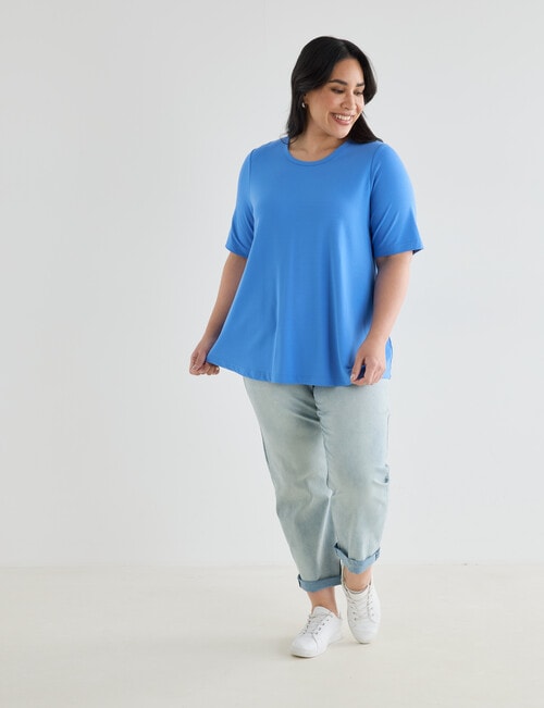 Studio Curve Flared Hem Knit Top, Marina product photo View 03 L