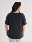 Studio Curve Flared Hem Knit Top, Black product photo View 02 S